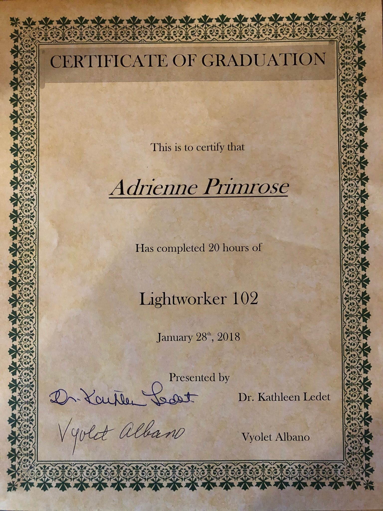 Adrienne Primrose, CHHC - Lightworker Certified